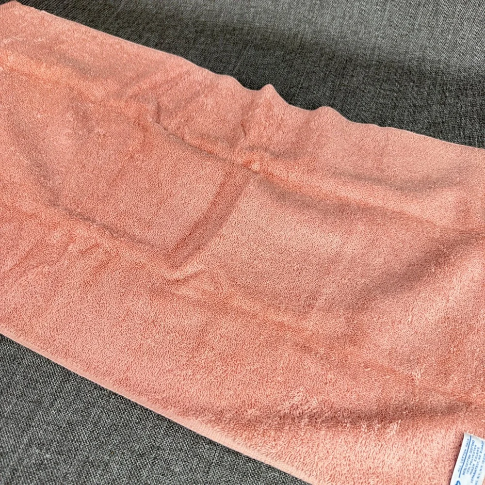 Ames Vintage Hand Towels Set of 2 Pink Geometric Border Cotton Blend